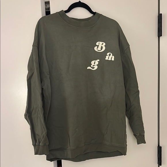 Anine Bing Green and White Casual Crew Neck Sweatshirt - Picture 5 of 8